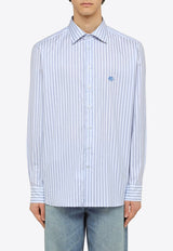 Logo Embroidered Striped Shirt