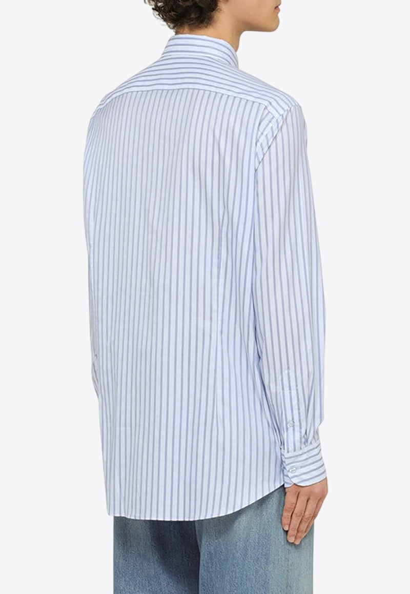 Logo Embroidered Striped Shirt