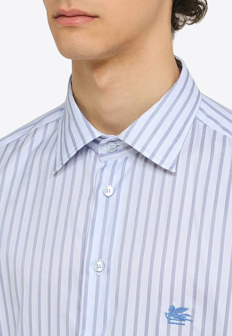 Logo Embroidered Striped Shirt