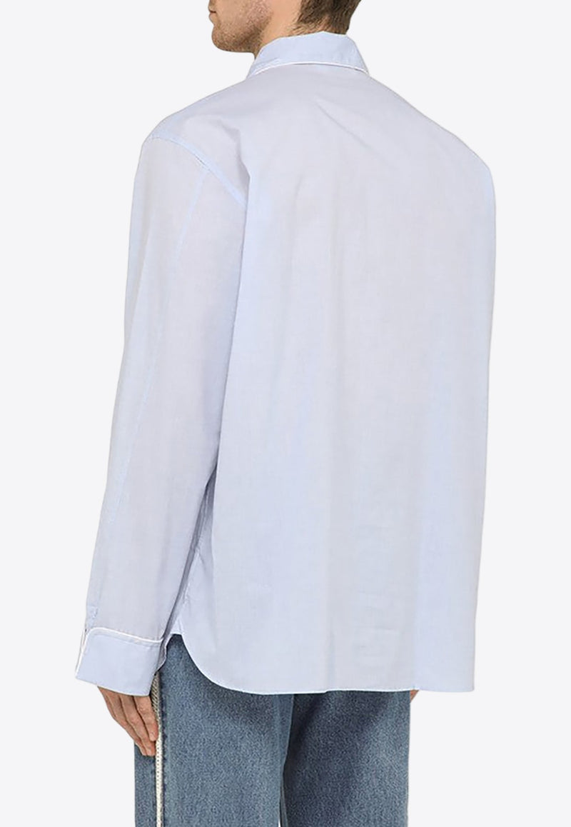 Logo Embroidered Long-Sleeved Shirt