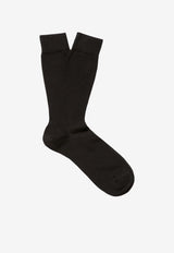 Logo Print Ribbed Socks