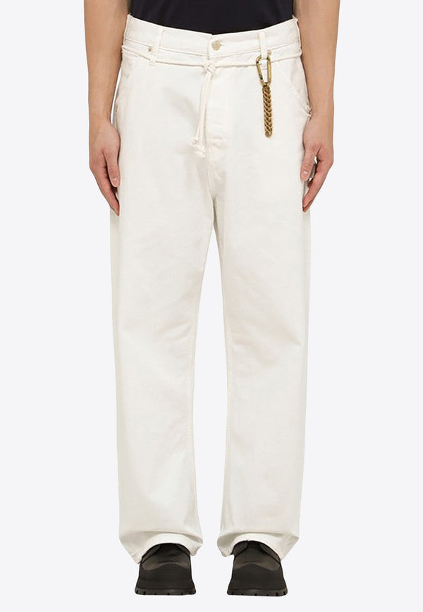 David Belted Straight-Leg Jeans
