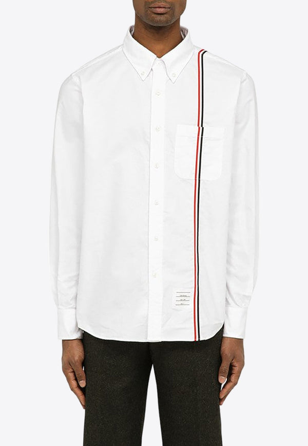 Long-Sleeved Poplin Shirt with Signature Stripes