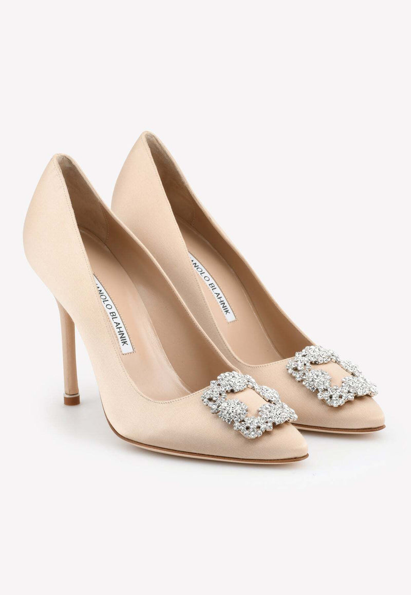 Hangisi 105 Satin Pumps with CLC Crystal Buckle