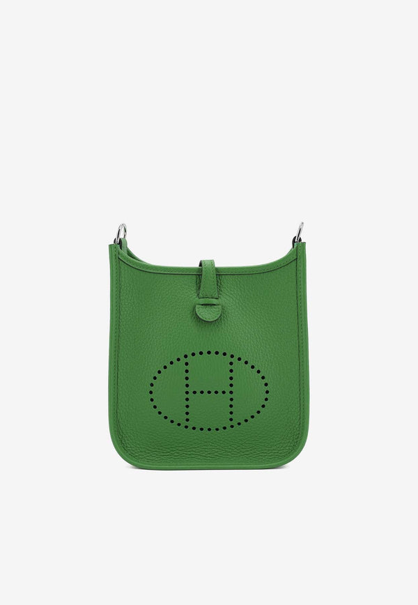 Mini Evelyne 16 Amazone in Vert Yucca Clemence Leather with Palladium Hardware