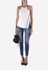 Halter Neck Top with Side Zip Slit