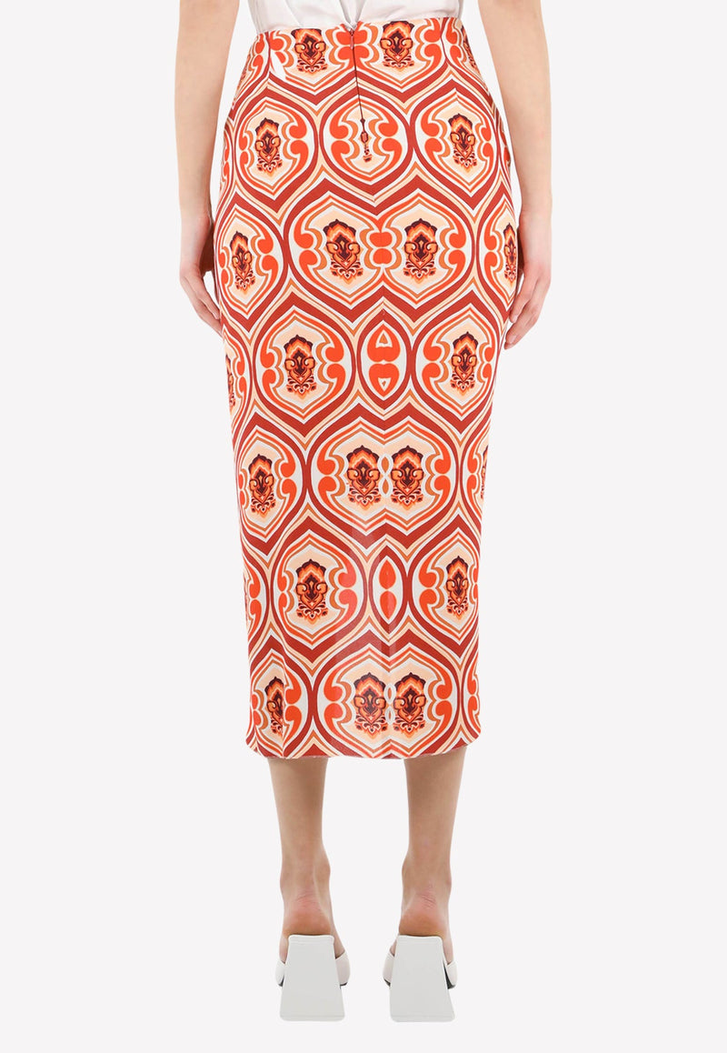 Geometric Print Sarong Skirt