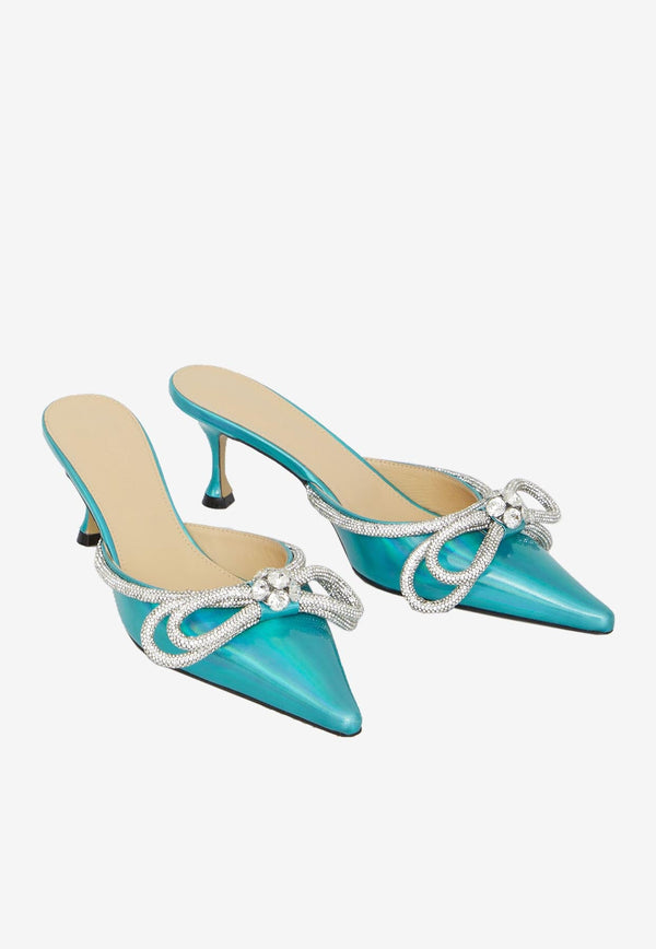 65 Iridescent Leather Pointed Mules
