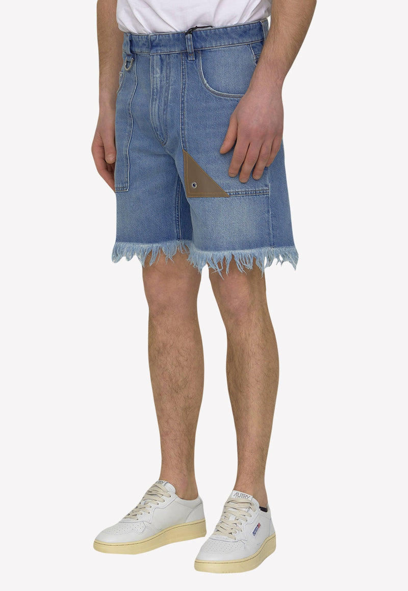 Distressed Denim Bermuda Shorts