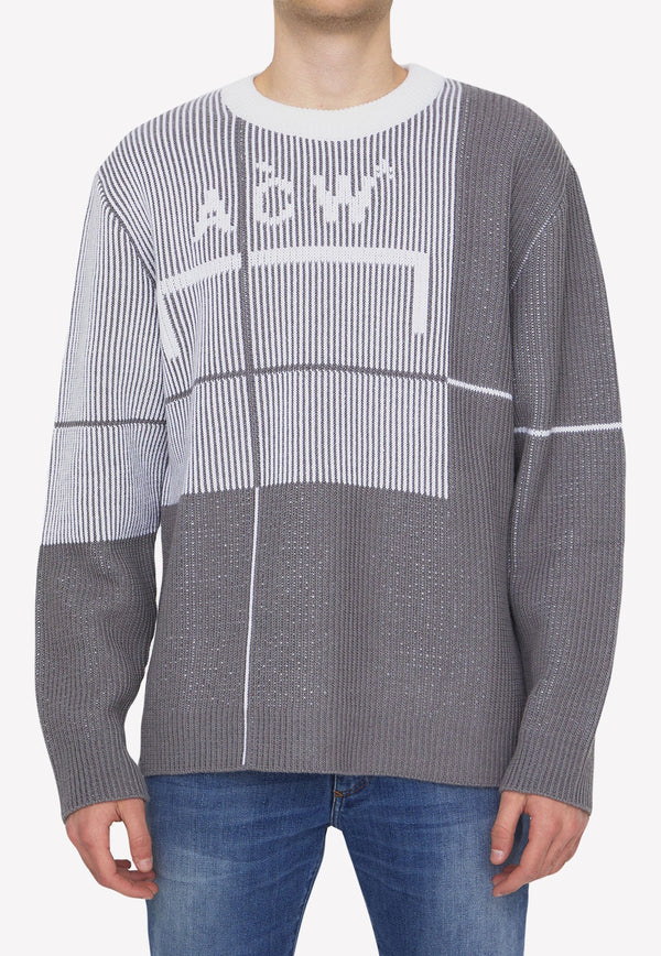 Grid Sweater in Wool Blend