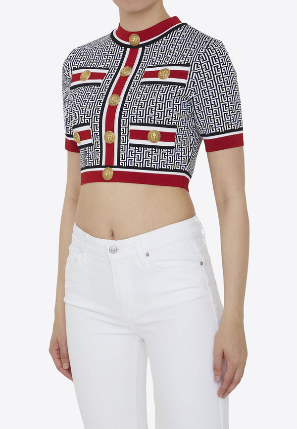 Jacquard Monogrammed Crop Top