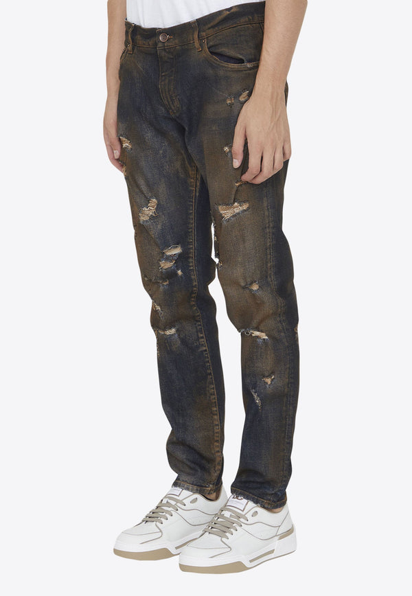 Slim-Fit Overdyed Jeans