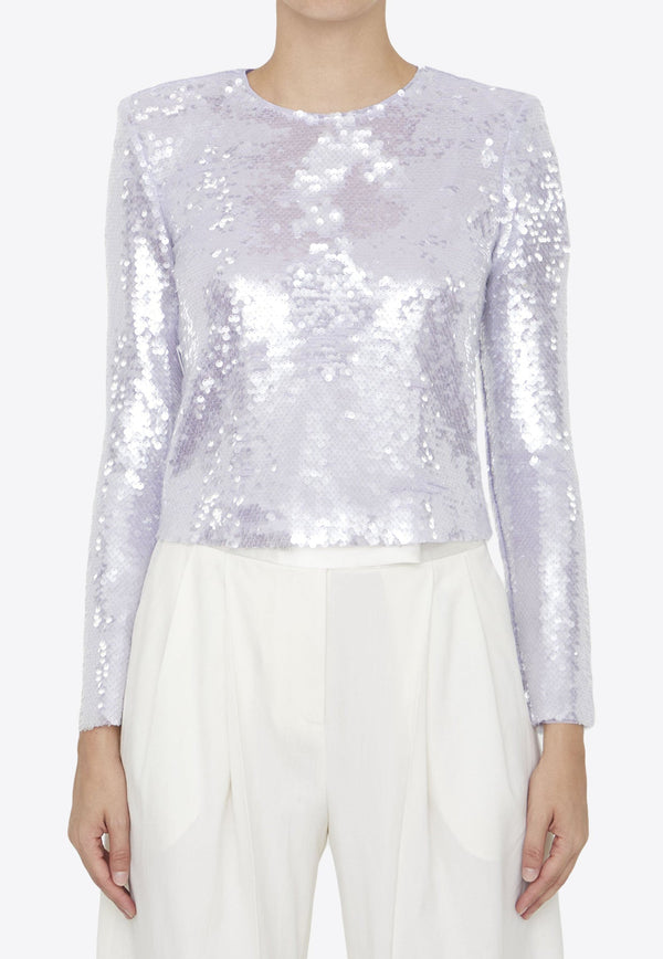 Long-Sleeved Sequined Top