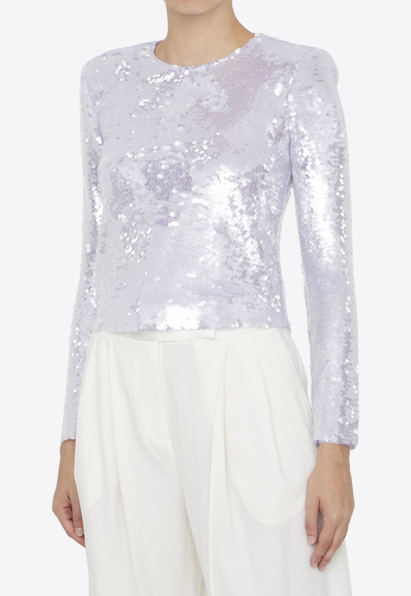 Long-Sleeved Sequined Top