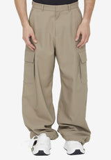 Logo-Embroidered Drill Cargo Pants