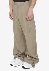 Logo-Embroidered Drill Cargo Pants