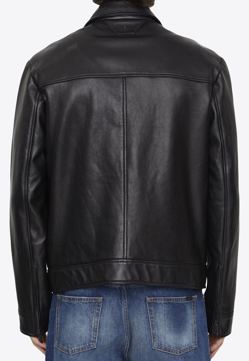 Zip-Up Leather Jacket