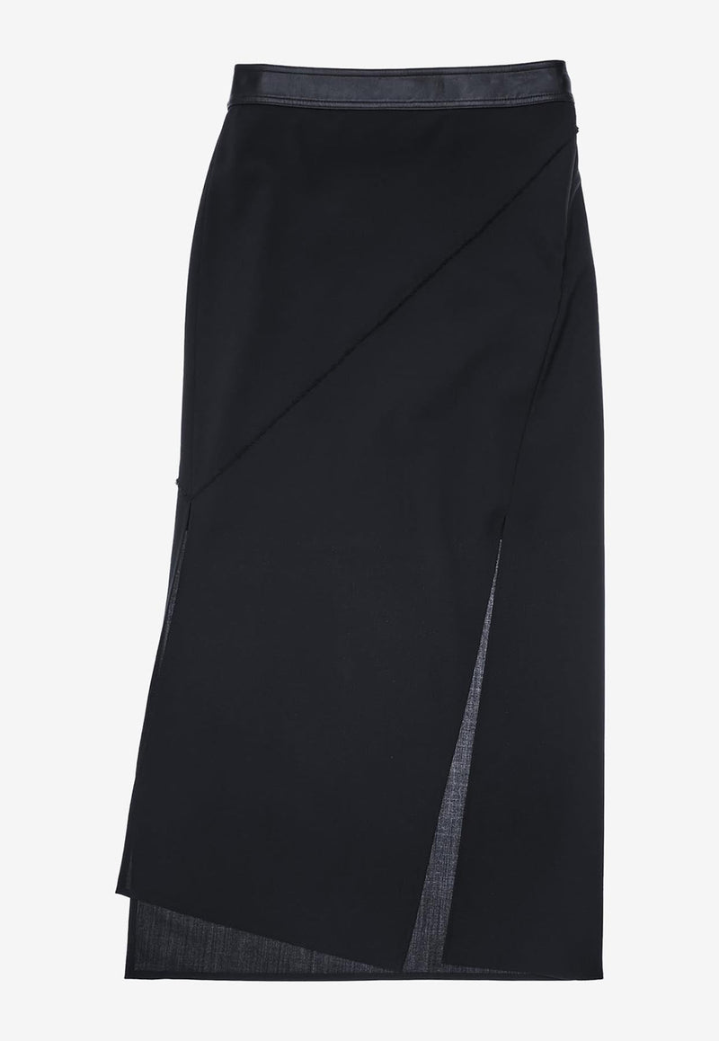 High-Rise Midi Skirt in Wool Blend