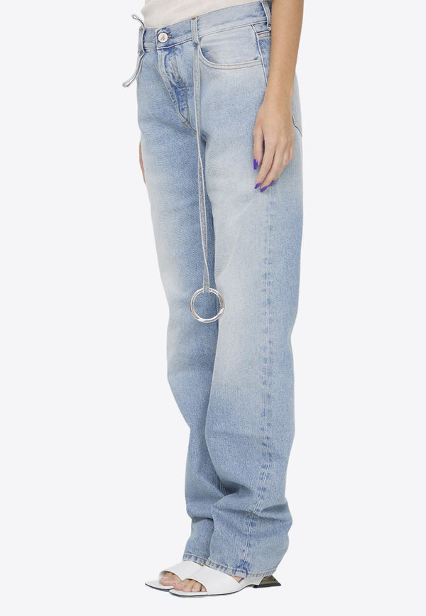 Basic Straight-Leg Embellished Jeans
