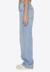 Nameplate Chain Straight-Leg Jeans