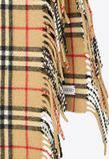 Signature Check Fringed Cashmere Scarf