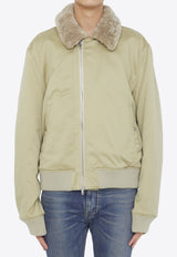 Shearling-Trimmed Bomber Jacket