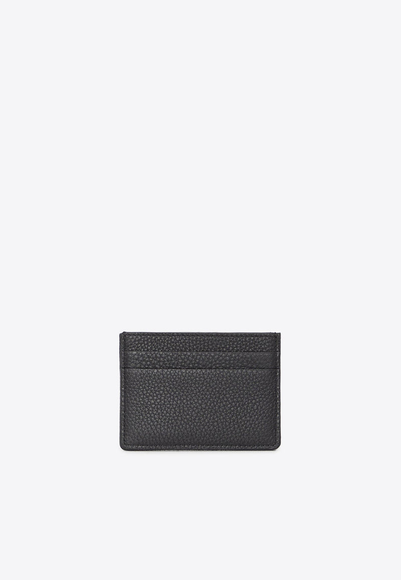 VLogo Grained Leather Cardholder