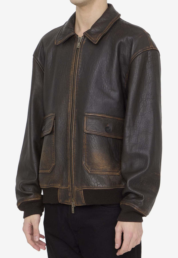 Louis Aviator Leather Jacket