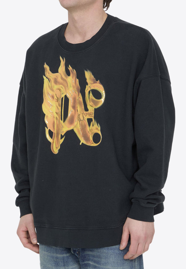 Burning Monogram Pullover Sweatshirt