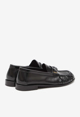 Logo-Plaque Leather Penny Loafers
