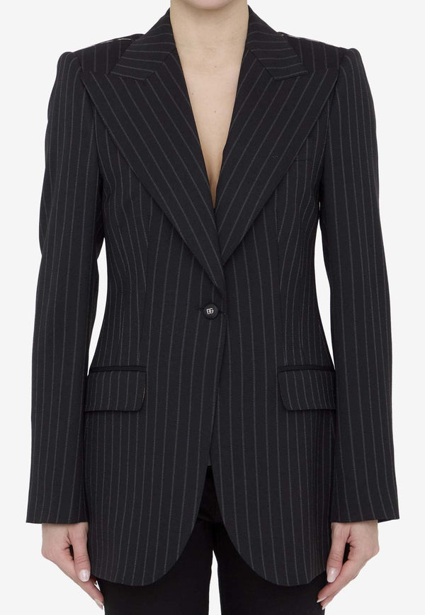 Pinstripe Wool Blazer