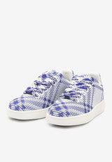 Box Check Knit Low-Top Sneakers