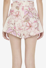 Floral-Print Mini Shorts