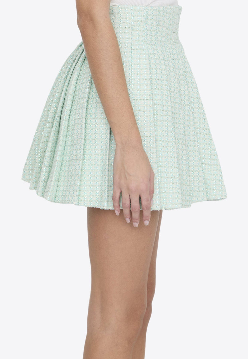 Boucle Pleated Mini Skirt