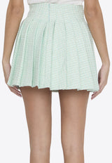 Boucle Pleated Mini Skirt
