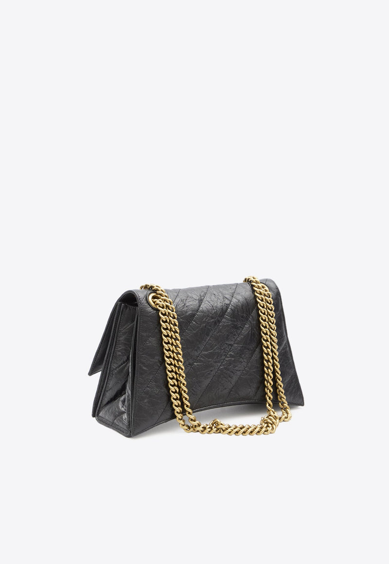 Medium Crush Quilted Leather Shoulder Bag