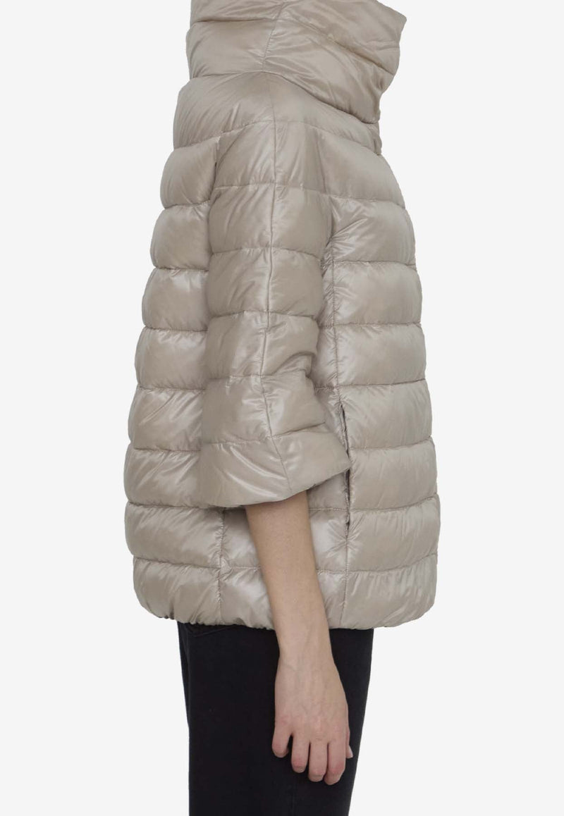 Zip-Up Quilted Down Jacket