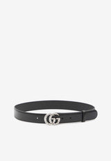 Crystal GG Marmont Leather Belt