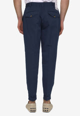 Tapered-Leg Linen-Blend Pants