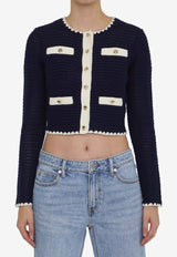 Crochet Knit Cropped Cardigan