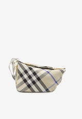 Medium Shield Checked Shoulder Bag