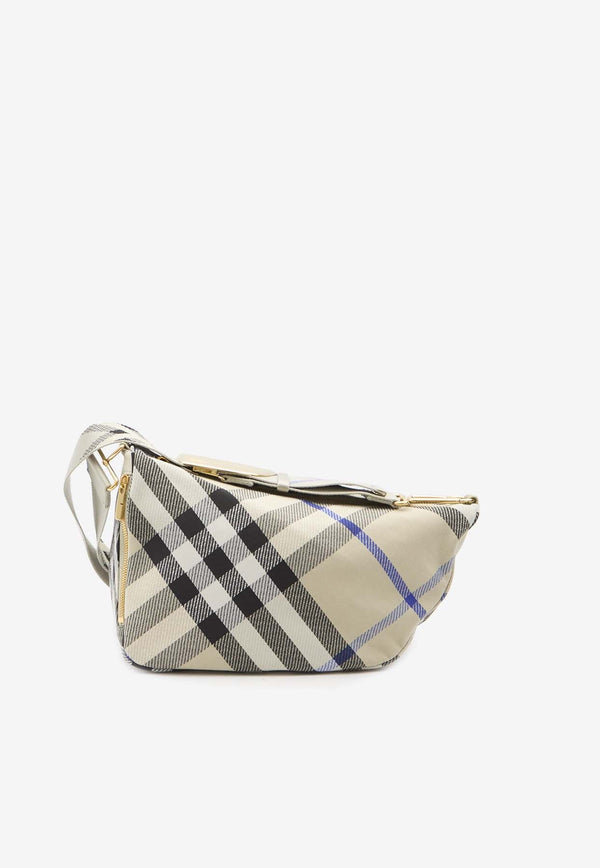 Medium Shield Checked Shoulder Bag