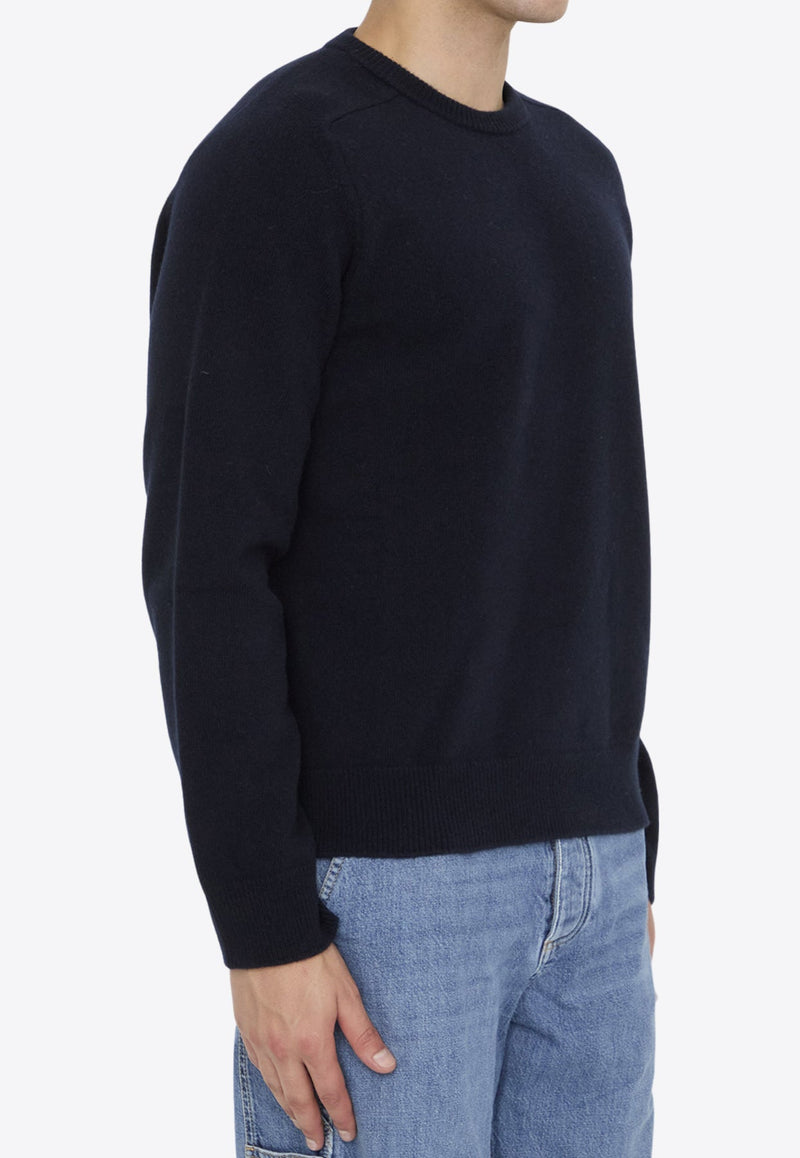 Four-Stitches Wool Crewneck Sweater