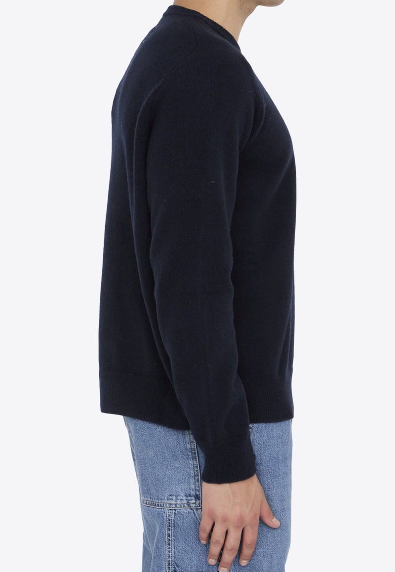 Four-Stitches Wool Crewneck Sweater