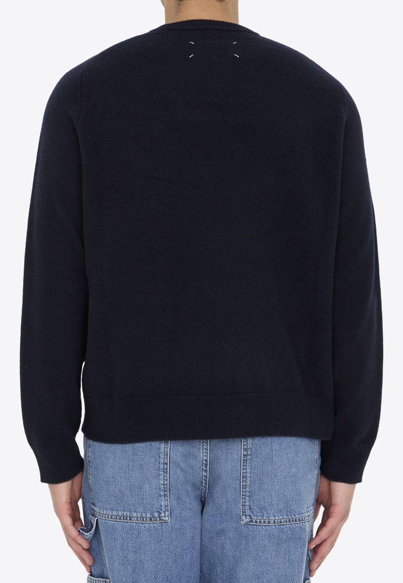 Four-Stitches Wool Crewneck Sweater