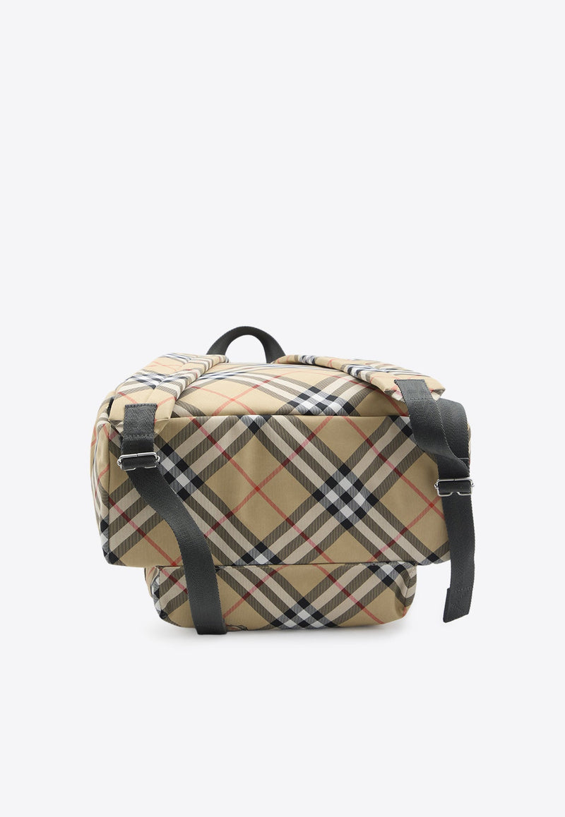 Vintage Check Pattern Backpack