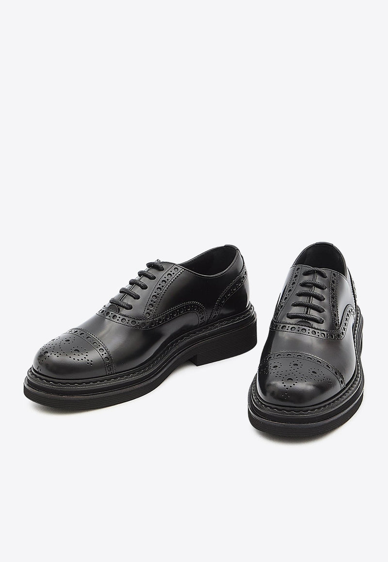 Brushed Leather Brogue Shoes
