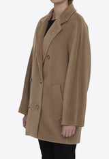 Double-Breasted Short Wool Coat