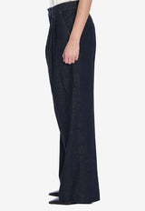 Illustration Wide-Leg Denim Pants