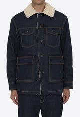 Shearling-Collar Field Denim Jacket